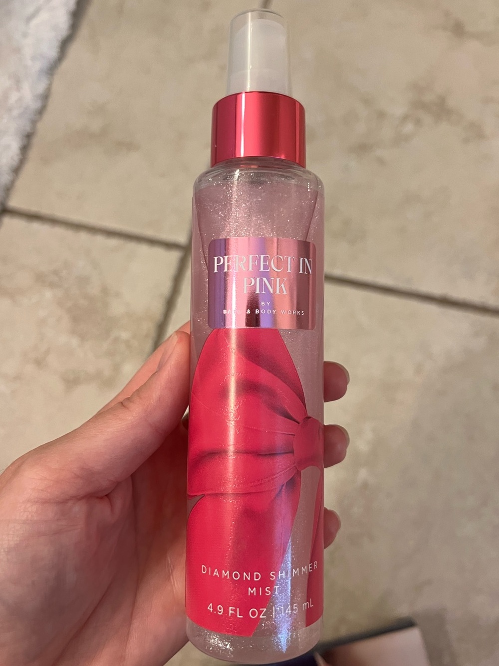 Bath & Body Works Pink Diamond Shimmer Mist - Bright Pink Bottle